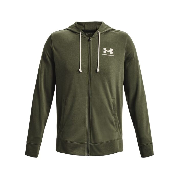 M RIVAL TERRY FELPA ZIP E CAPPUCCIO UOMO UNDER ARMOUR
