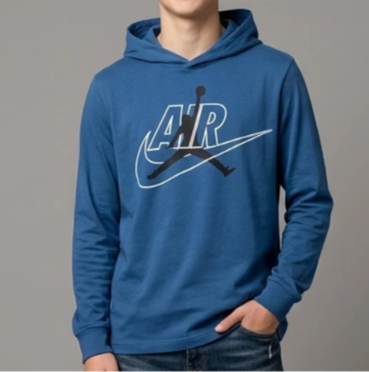 MJ JUMPMANN AIR HODED FELPA CAPPUCCIO BAMBINO JORDAN - immagine 2